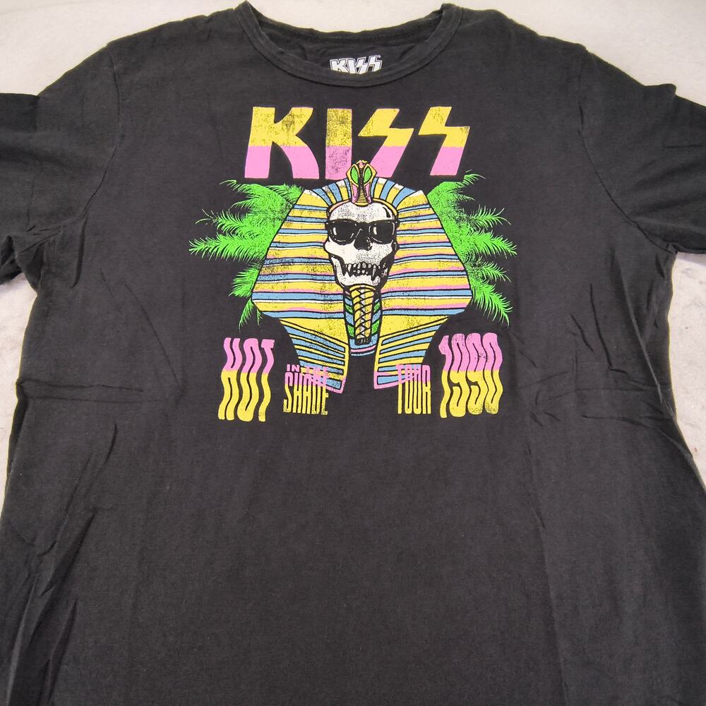 Kiss Band Graphic Short Sleeve Crew Neck T Shirt Mens Size Small S Black